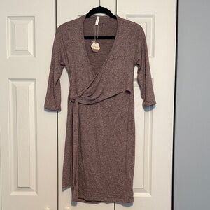 Pinkblush Long Sleeve Mauve Wrap Dress